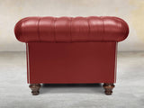 Polly Chesterfield Chair In Red Lux Leather