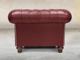Polly Chesterfield Chair In Ruby Lux Leather