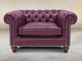 Polly Chesterfield Snuggler In Plum Lux Leather