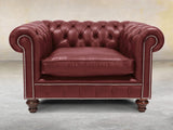 Polly Chesterfield Snuggler In Ruby Lux Leather