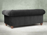 Tillie 2 Seat Chesterfield Sofa In Jet Funky Cord