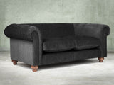 Tillie 2 Seat Chesterfield Sofa In Jet Funky Cord