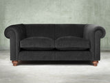 Tillie 2 Seat Chesterfield Sofa In Jet Funky Cord