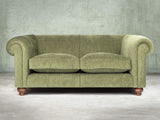 Tillie 2 Seat Chesterfield Sofa In Moss Funky Cord