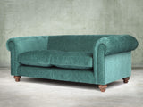 Tillie 3 Seat Chesterfield Sofa In Emerald Funky Cord
