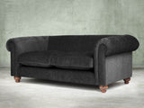 Tillie 3 Seat Chesterfield Sofa In Jet Funky Cord