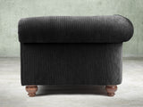 Tillie 4 Seat Chesterfield Sofa In Jet Funky Cord