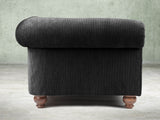 Tillie Bigger 3 Seat Chesterfield Sofa In Jet Funky Cord