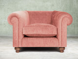 Tillie Chesterfield Chair In Coral Funky Cord