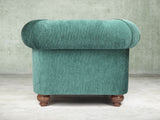 Tillie Chesterfield Chair In Emerald Funky Cord