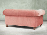 Tillie Snug 2 Seat Chesterfield Sofa In Coral Funky Cord