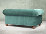 Tillie Snug 2 Seat Chesterfield Sofa In Emerald Funky Cord