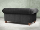 Tillie Snug 2 Seat Chesterfield Sofa In Jet Funky Cord