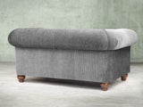 Tillie Snug 2 Seat Chesterfield Sofa In Slate Funky Cord