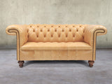 Wilbur 2 Seat Chesterfield Sofa In Bone Classic Leather