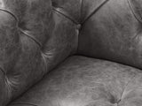 Wilbur 2 Seat Chesterfield Sofa In Lead Classic Leather