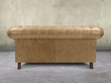 Wilbur 2 Seat Chesterfield Sofa In Oatmeal Classic Leather