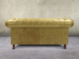Wilbur 2 Seat Chesterfield Sofa In Sage Classic Leather
