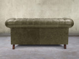 Wilbur 2 Seat Chesterfield Sofa In Seaweed Classic Leather