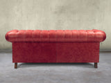 Wilbur 3 Seat Chesterfield Sofa In Crimson Classic Leather