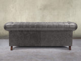 Wilbur 3 Seat Chesterfield Sofa In Lead Classic Leather