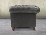 Wilbur 3 Seat Chesterfield Sofa In Lead Classic Leather