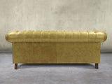 Wilbur 3 Seat Chesterfield Sofa In Sage Classic Leather