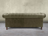 Wilbur 3 Seat Chesterfield Sofa In Seaweed Classic Leather