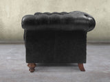 Wilbur 4 Seat Chesterfield Sofa In Black Classic Leather