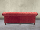 Wilbur 4 Seat Chesterfield Sofa In Crimson Classic Leather
