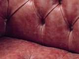 Wilbur 4 Seat Chesterfield Sofa In Crimson Classic Leather