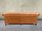 Wilbur 4 Seat Chesterfield Sofa In Ginger Classic Leather