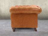 Wilbur 4 Seat Chesterfield Sofa In Ginger Classic Leather