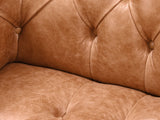 Wilbur 4 Seat Chesterfield Sofa In Ginger Classic Leather