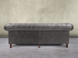 Wilbur 4 Seat Chesterfield Sofa In Lead Classic Leather
