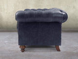 Wilbur 4 Seat Chesterfield Sofa In Navy Classic Leather