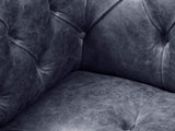 Wilbur 4 Seat Chesterfield Sofa In Navy Classic Leather