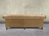 Wilbur 4 Seat Chesterfield Sofa In Oatmeal Classic Leather