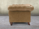 Wilbur 4 Seat Chesterfield Sofa In Oatmeal Classic Leather