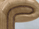 Wilbur 4 Seat Chesterfield Sofa In Oatmeal Classic Leather