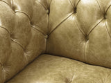 Wilbur 4 Seat Chesterfield Sofa In Sage Classic Leather