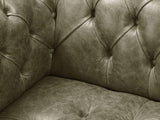 Wilbur 4 Seat Chesterfield Sofa In Seaweed Classic Leather