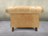Wilbur Chesterfield Chair In Bone Classic Leather
