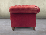 Wilbur Chesterfield Chair In Crimson Classic Leather