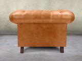 Wilbur Chesterfield Chair In Ginger Classic Leather