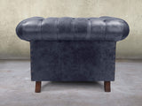 Wilbur Chesterfield Chair In Navy Classic Leather