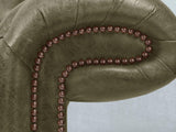 Wilbur Chesterfield Chair In Seaweed Classic Leather