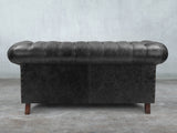 Winston 2 Seat Chesterfield Sofa In Black Classic Leather