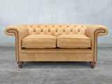 Winston 2 Seat Chesterfield Sofa In Bone Classic Leather