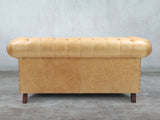 Winston 2 Seat Chesterfield Sofa In Bone Classic Leather
